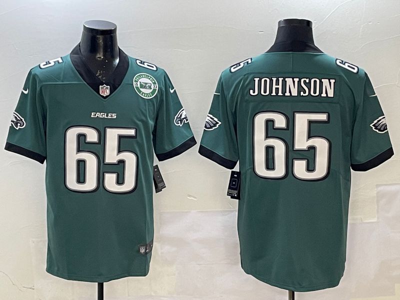 Men Philadelphia Eagles #65 Johnson Green Second generation 2025 Nike Limited NFL Jersey style 3->philadelphia eagles->NFL Jersey